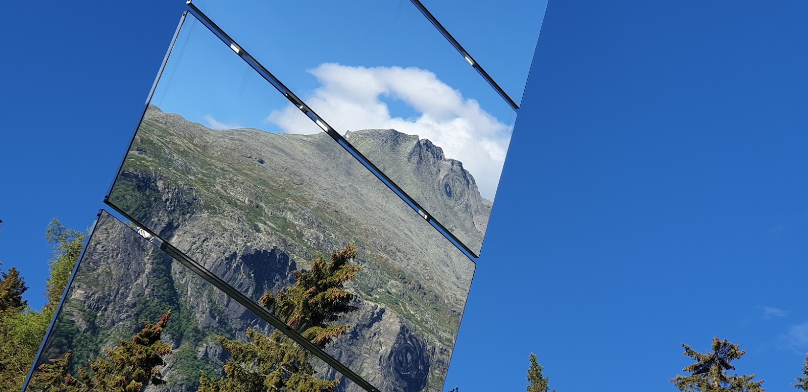 The Sun Mirror — the mirrors on the mountainside reflecting sunlight down into Rjukan